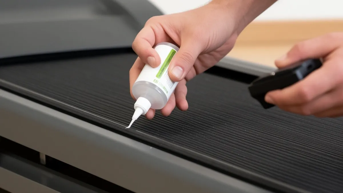 Lubricating Treadmill Belt Applying silicone lubricant to the inner belt surface of a treadmill