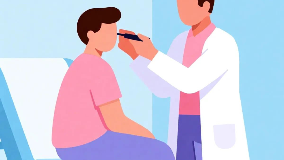 Illustration of a person getting a professional evaluation for persistent walking pad dizziness